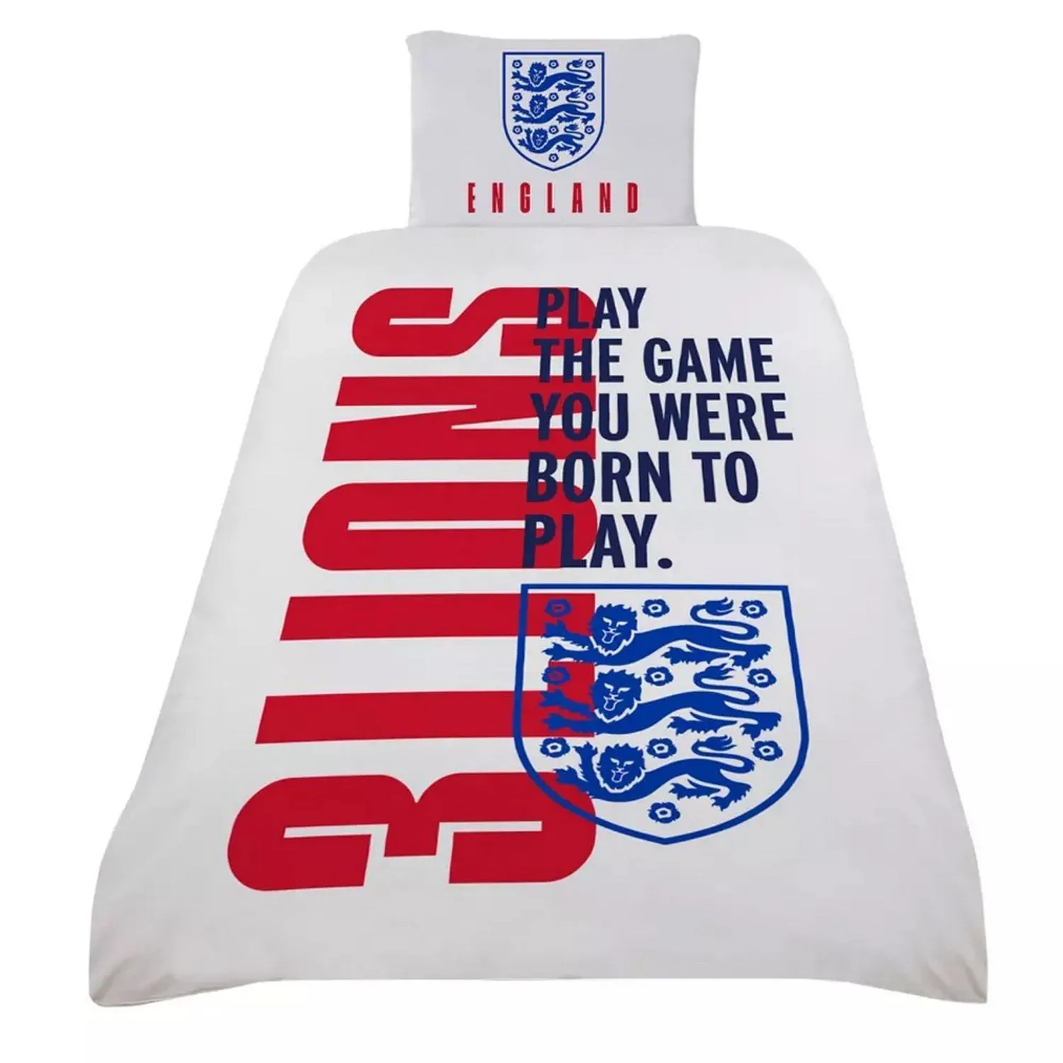 England FA Born To Play Crest Duvet Cover Set in White