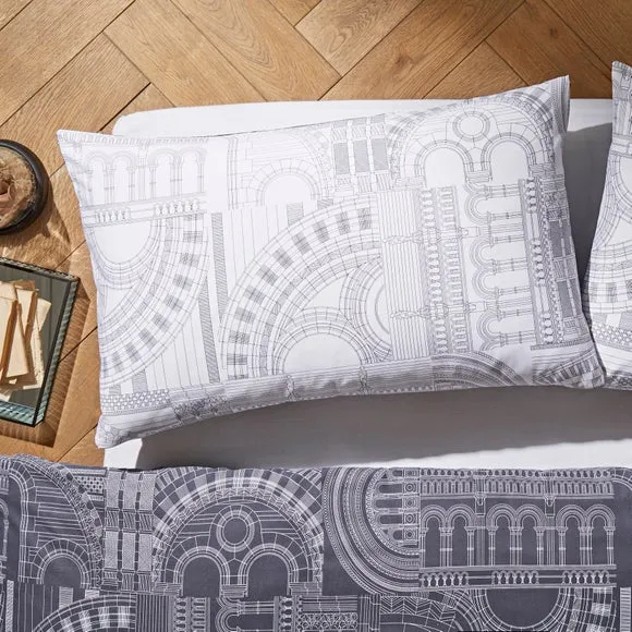 Waterhouse Charcoal Duvet Cover and Pillowcase Set 6