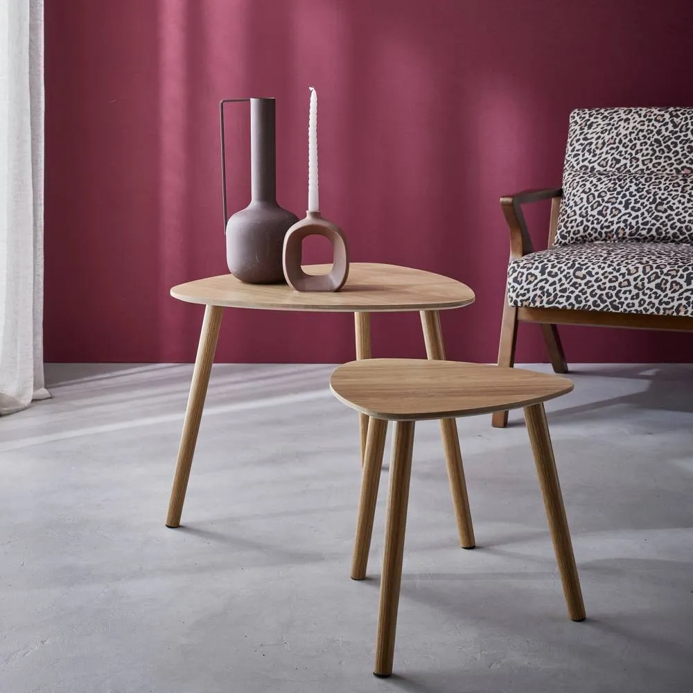 sweeek Scandinavian Nesting Tables In Mdf in Light Brown 3