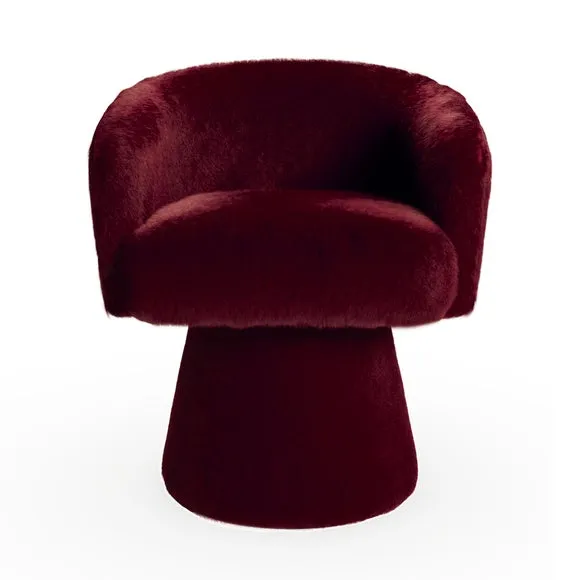 Reza Faux Fur Swivel Chair 6