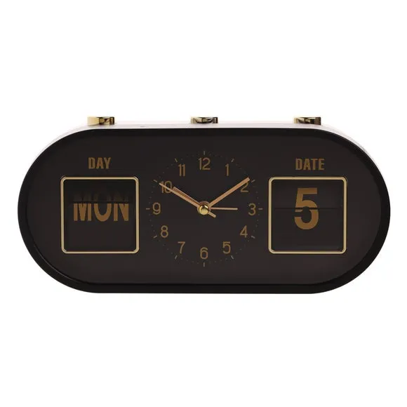 Hometime Oval Calendar Analogue Alarm Clock