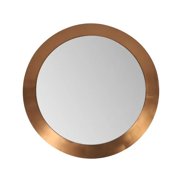 Angled Metal Frame Round Wall Mirror 4