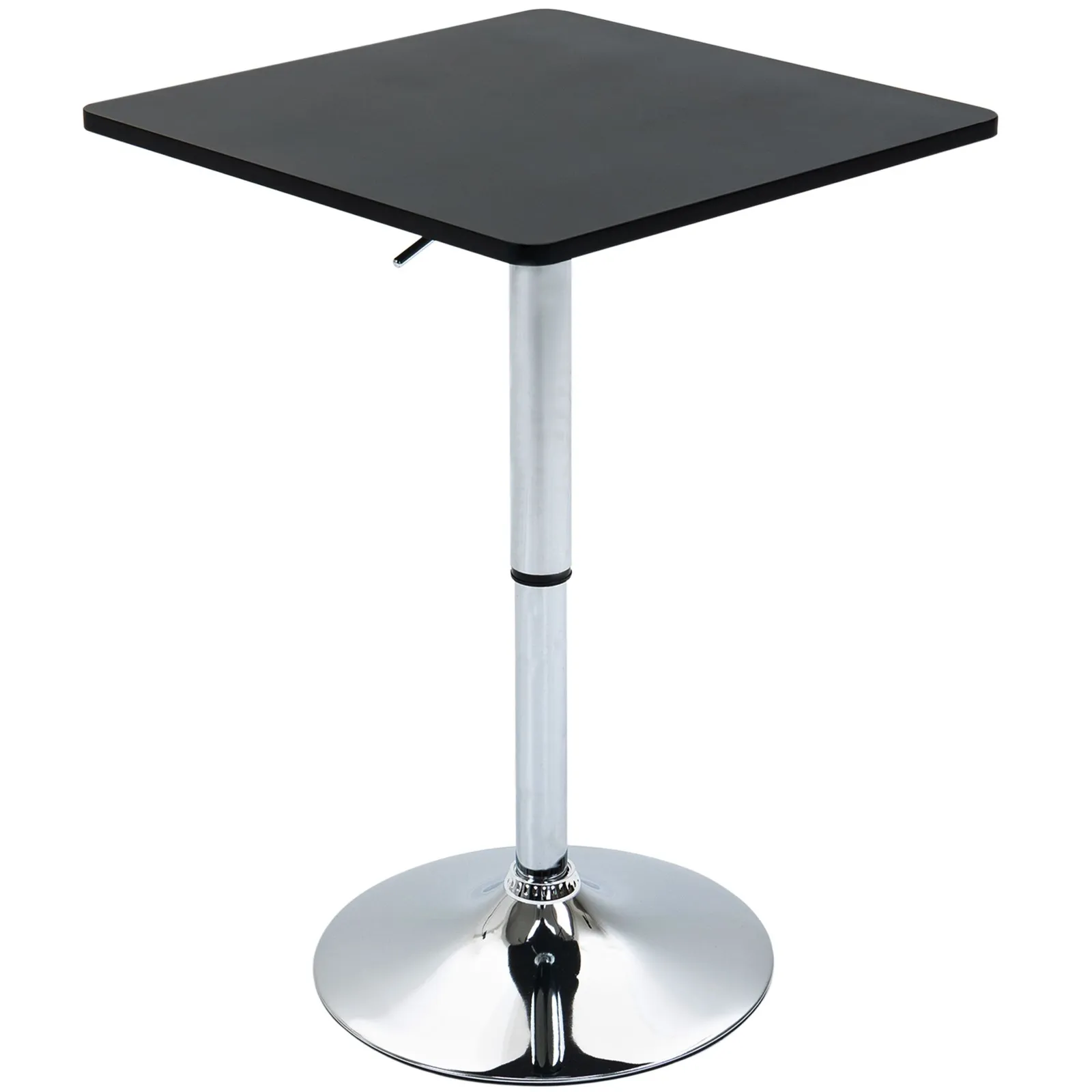 HOMCOM Adjustable Height Bar Table with Metal Frame & Square Tabletop in Black 2