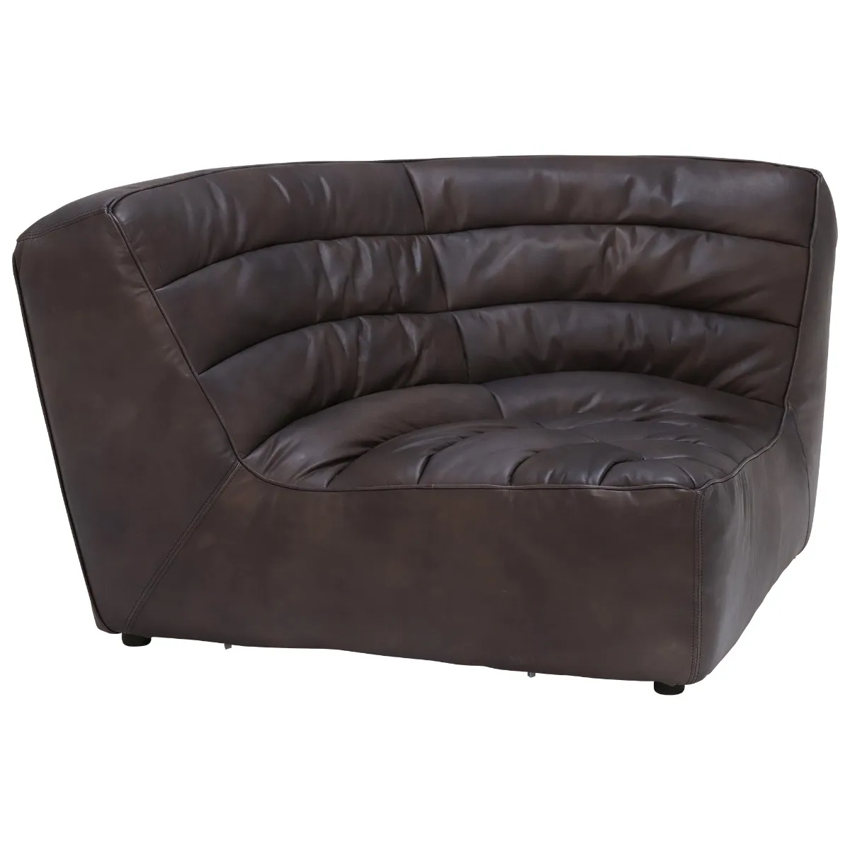 Timothy Oulton Shabby Sectional Corner Modular Sofa, Black Leather | Barker & Stonehouse 3