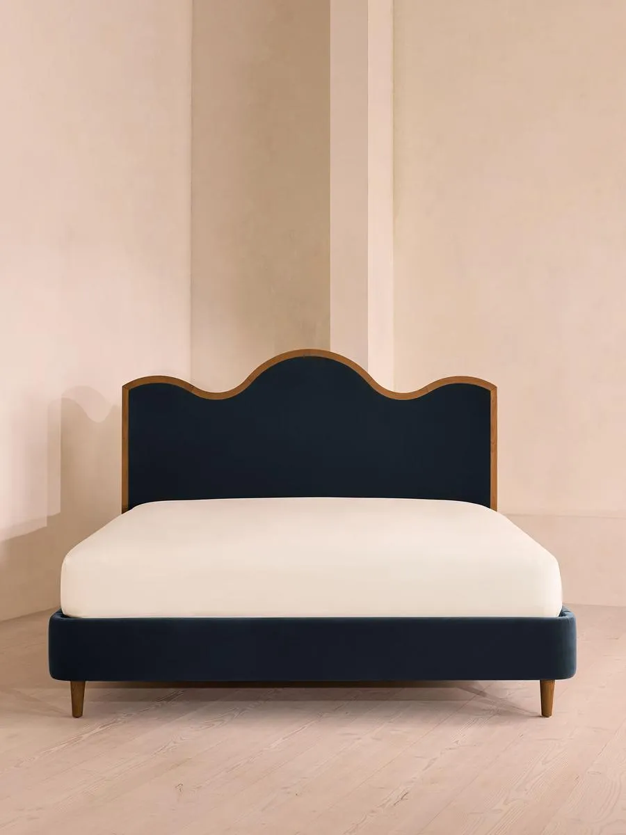 Aubrey Bed, King, Velvet, Royal Blue