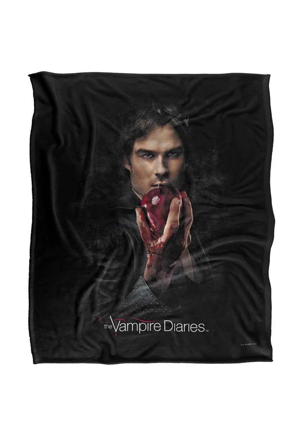 Warner Brothers Vampire Diaries Damon Fruit Silky Touch Super Soft Throw Blanket in White
