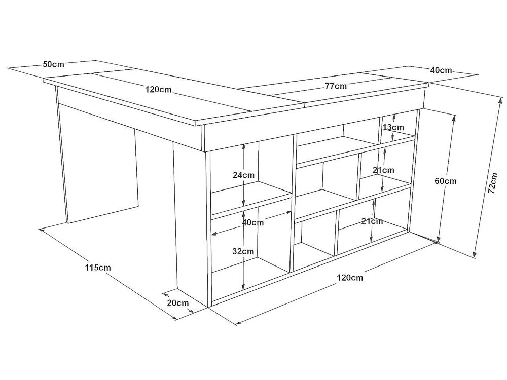 Vente-unique Corner Desk With Storage - Colour: Anthracite & Natural - LILEUL in Grey 6