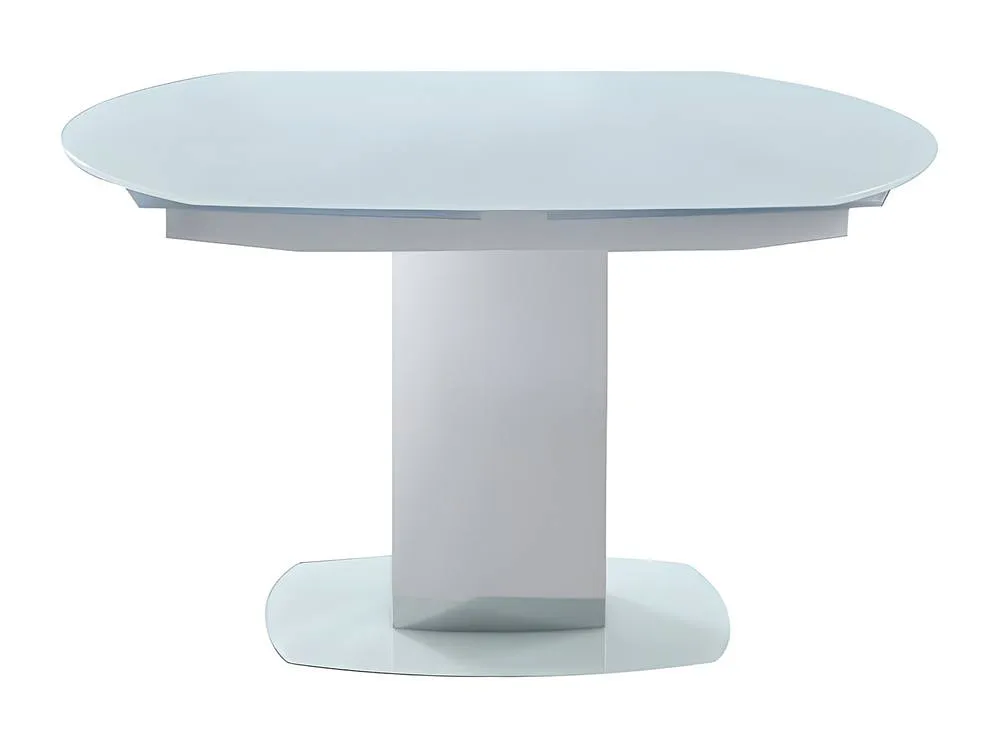 Vente-unique Extendable Dining Table - Tempered Glass & Metal - 6 To 8 Seats in White 2