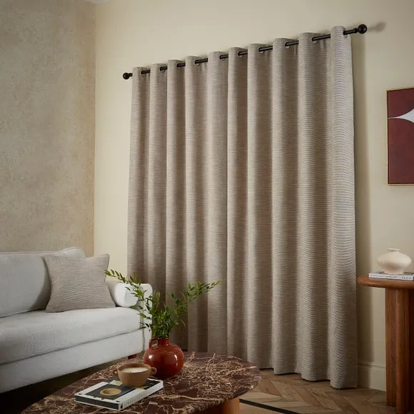Two Tone Chenille Eyelet Curtains 4
