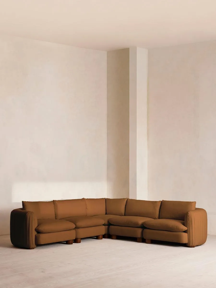 Vivienne Modular Sofa, Corner Sofa, Linen, Terracotta