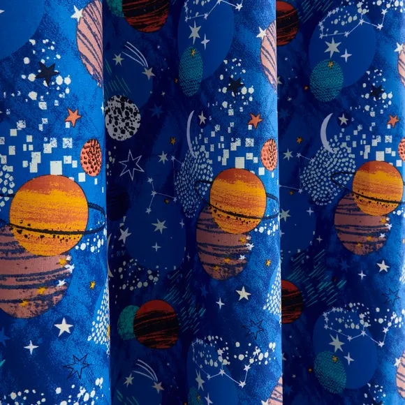 Cosmic Space Blackout Eyelet Curtains 3
