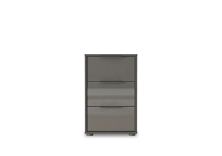 Instinct 40cm 3 Drawer Glass Bedside Cabinet - Bedroom Furniture - In Time for Christmas