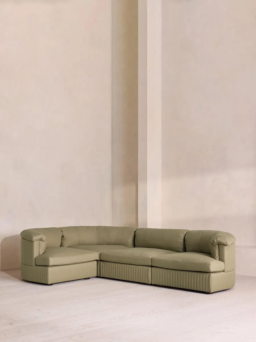 Oona Modular Sofa, L-Shape Sofa, Linen, Sage