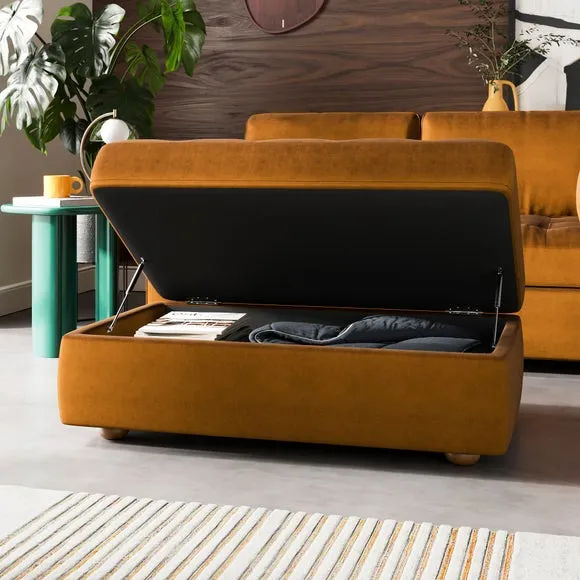 Zoe II Velvet Storage Footstool 2