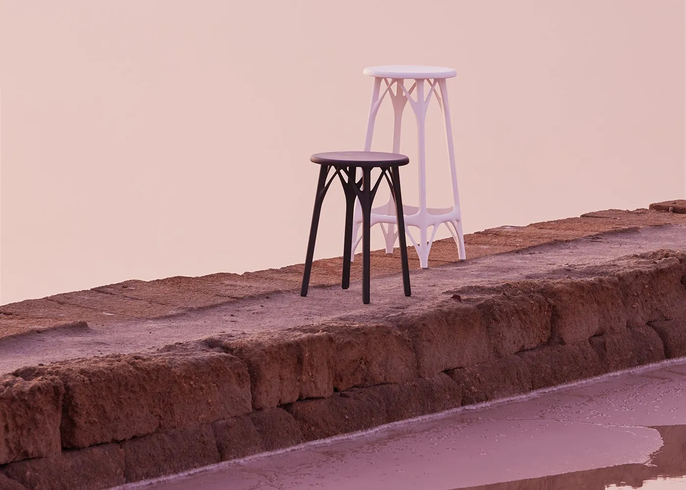 Kartell A.I. Light Stool 65cm White Set of 2 3