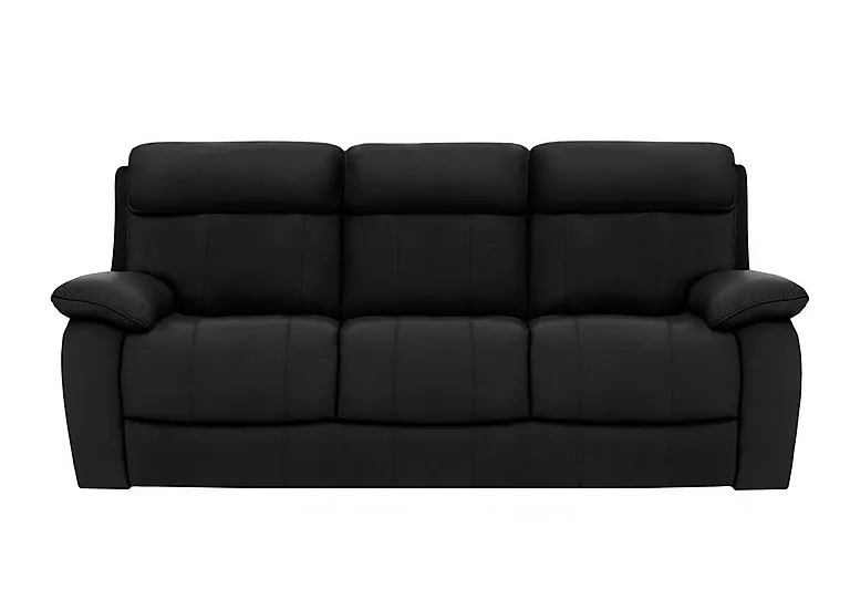 Moreno 3 Seater Leather Sofa - Classic Black
