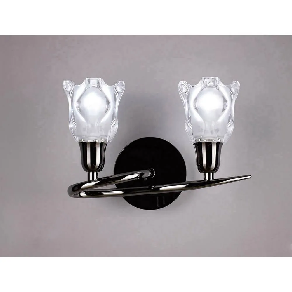 Netlighting Amel Wall Lamp Switched 2 Light L1SGU10 Black Chrome 2