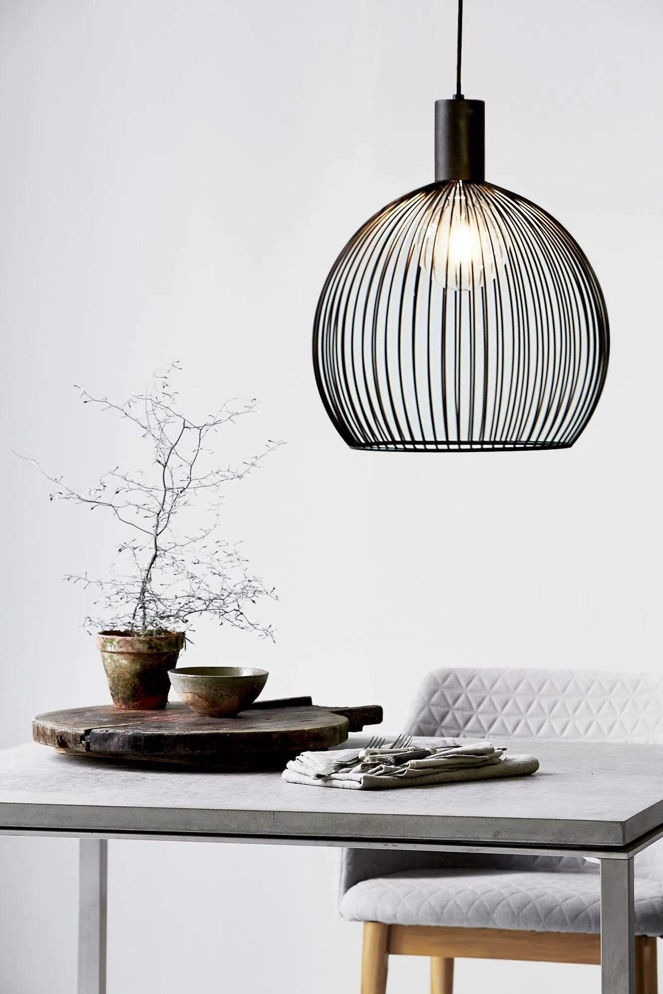 Nordlux Aver Pendant Light Black Metal Dining Room E27 Mains 40cm 2