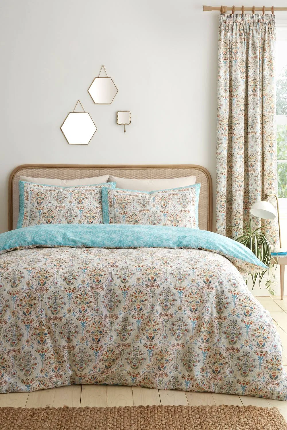 Dreams & Drapes 'Edena Decorative Floral' Easy Care Duvet Cover Set in Natural