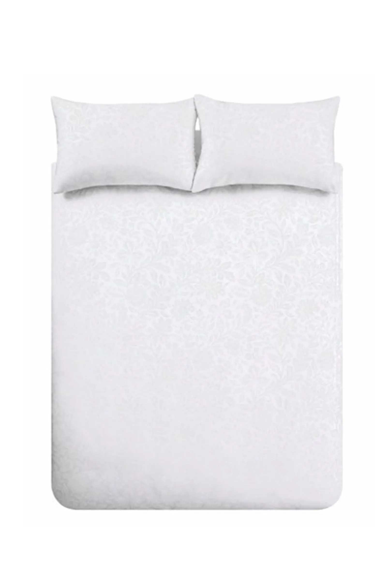 Bianca 'Fleur Matelasse' Jacquard 200 Thread Count Cotton Duvet Cover Set in White 5