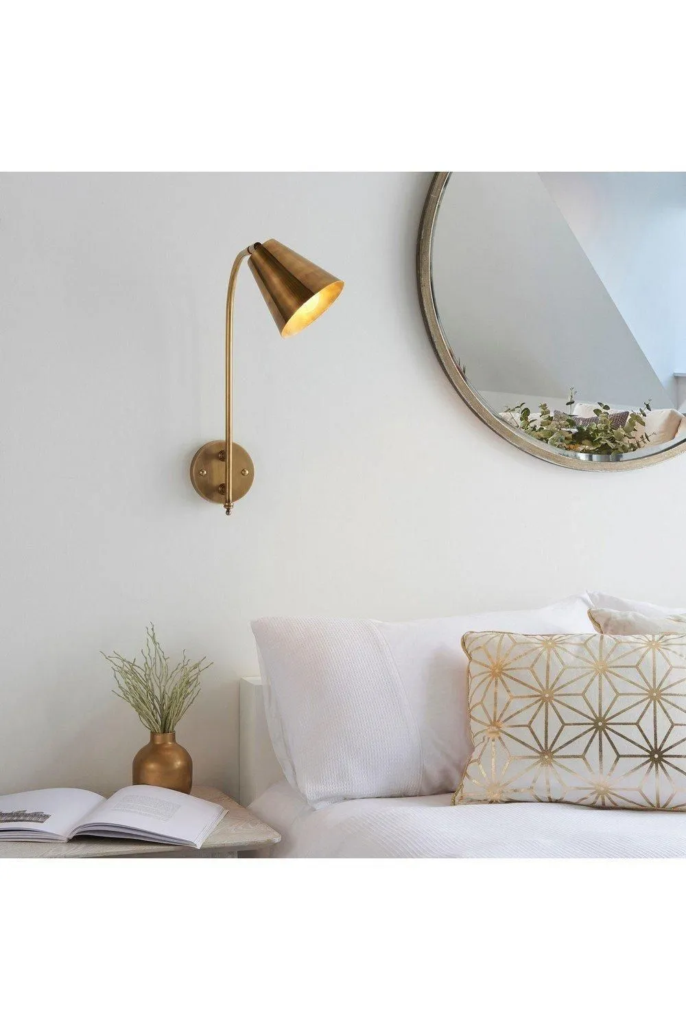 Netlighting Radha Task Wall Lamp Antique Solid Brass in Gold 5