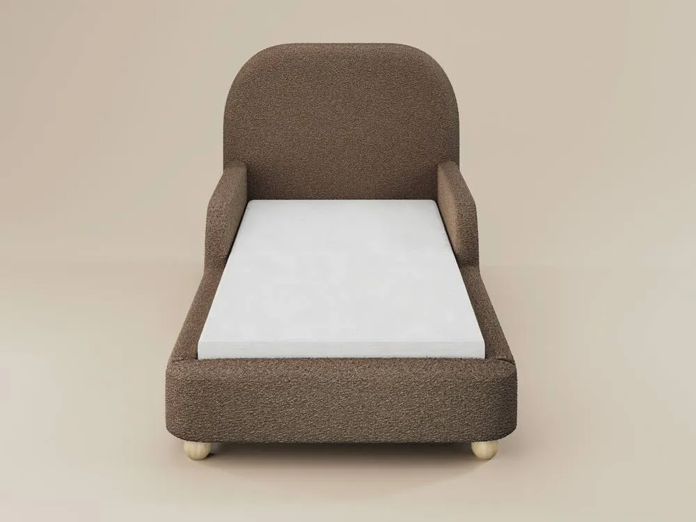 Flair Kira Upholstered Single Bed in Brown 5