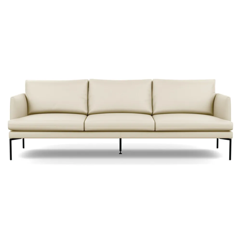 Heal's Matera 4 Seater Sofa Leather Grain Storm 006 Black Feet 1