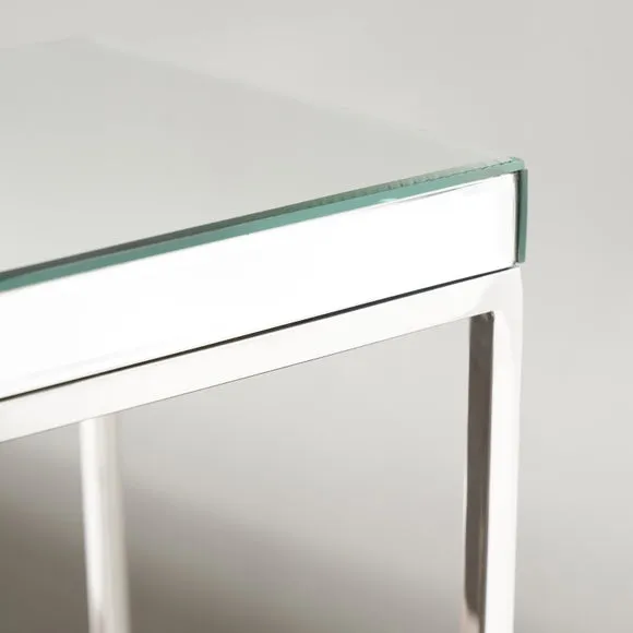 Elysee Square Side Table, Mirrored Glass 2