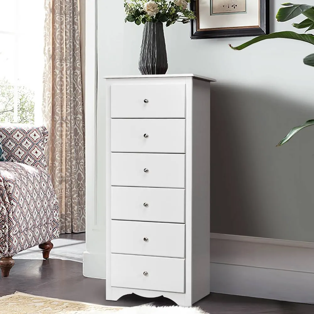 Costway Chest of Drawers Freestanding Storage Cabinet Classic Clothes Organizer White 4