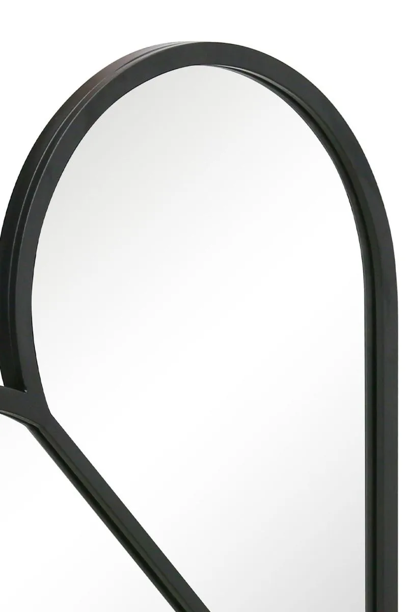 MirrorOutlet Black Metal Framed Heart Shaped Wall Garden Mirror (80CM X 80CM) MAX 4