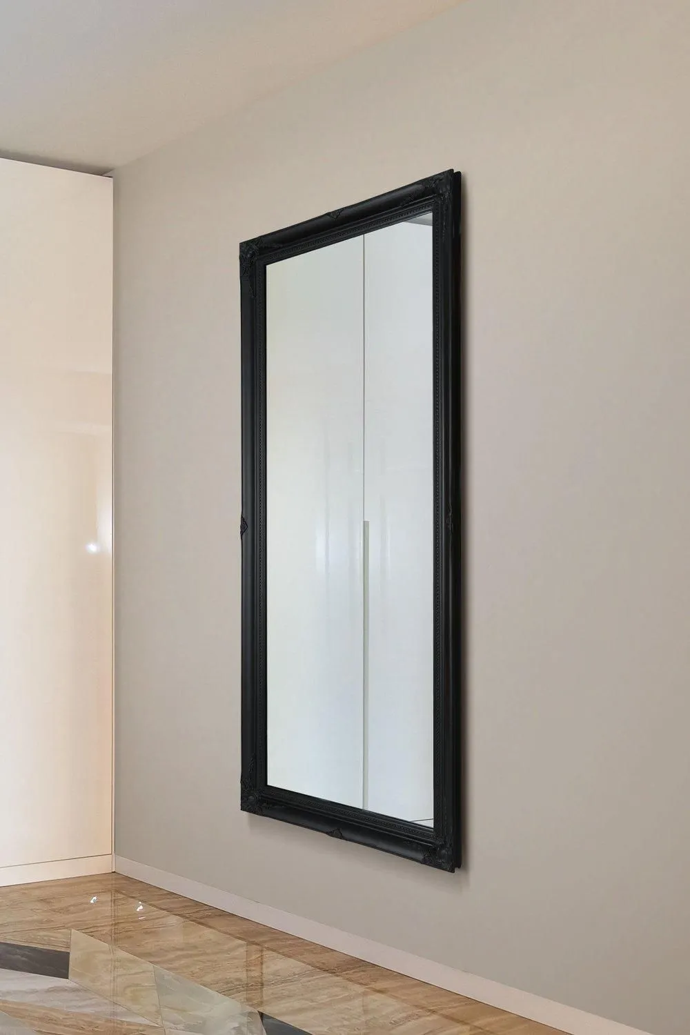 MirrorOutlet 'Hamilton' Black Shabby Chic Design Large Full Length Wall/Leaner Mirror 167cm x 76cm
