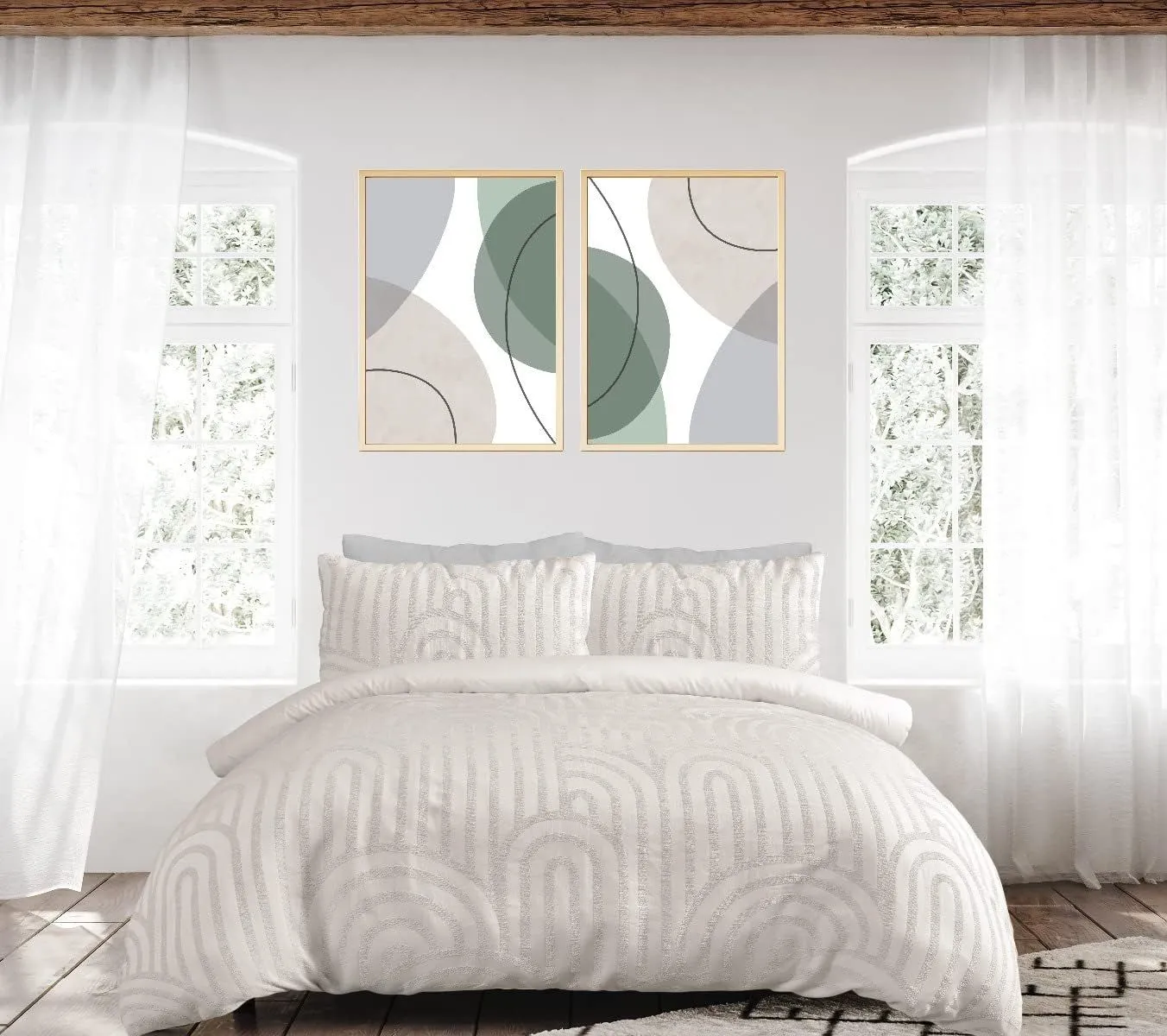 Smart Living Luxury Hotel Quality Reversible Tufted Arch Duvet Cover with Pillowcases in Camel