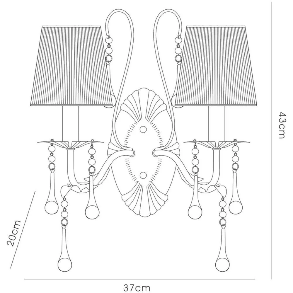 Netlighting Flur Wall Lamp 2 Light E14 White French Gold 5