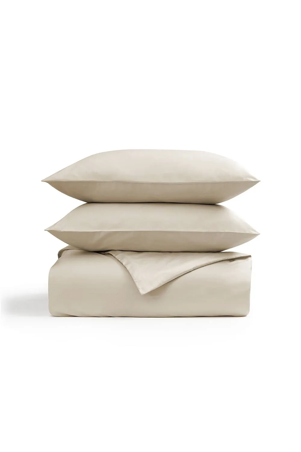 CHRISTY 400TC Luxury Cotton Sateen Plain Dye Duvet Cover Sets in Light Beige 2