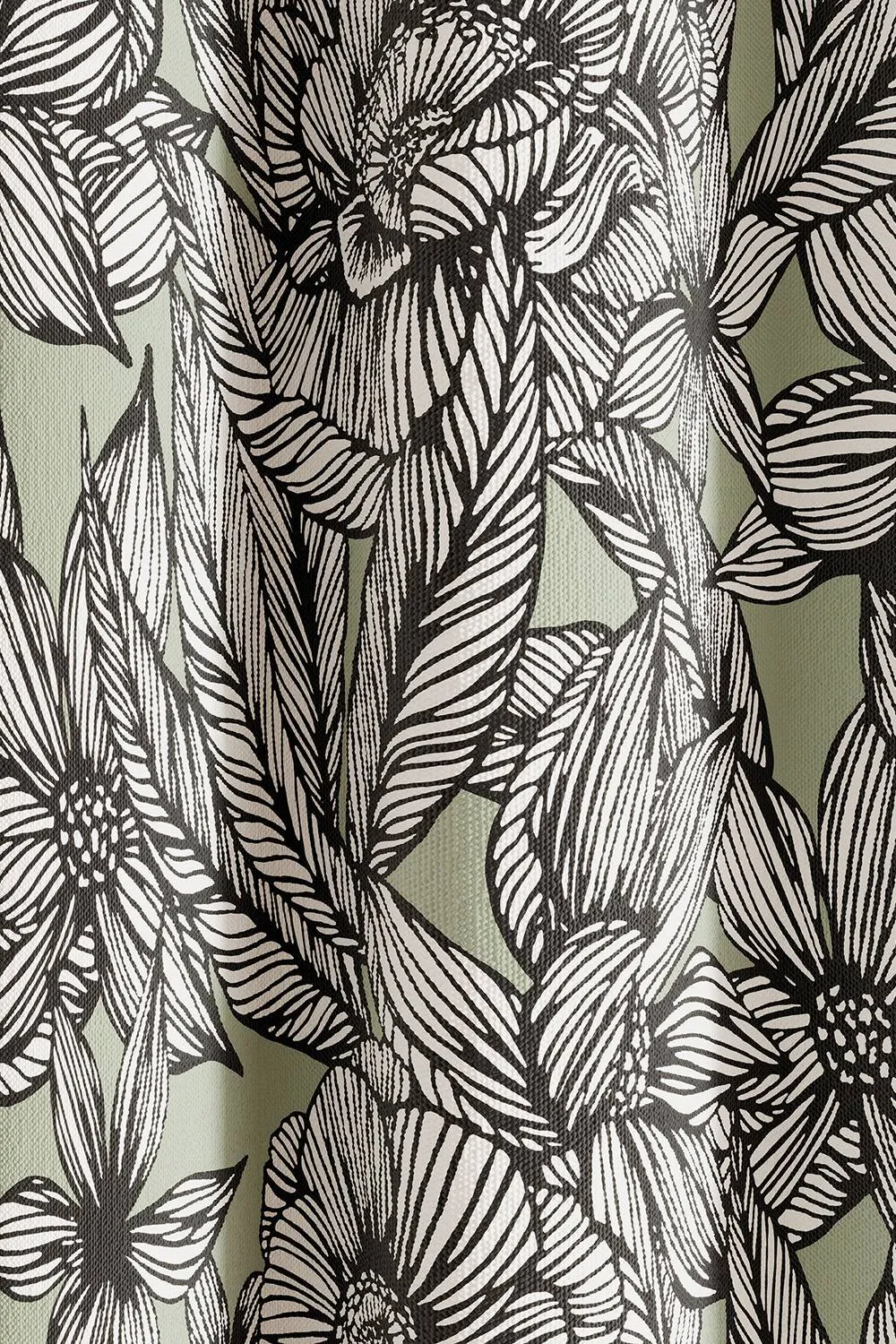 Ted Baker 'Vietnm' Cotton Lined Curtains in Green 3