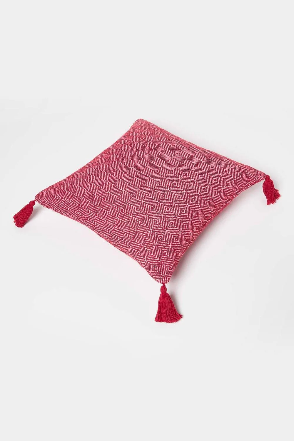 Homescapes Malda Handwoven Red Geometric Kilim Cushion 5