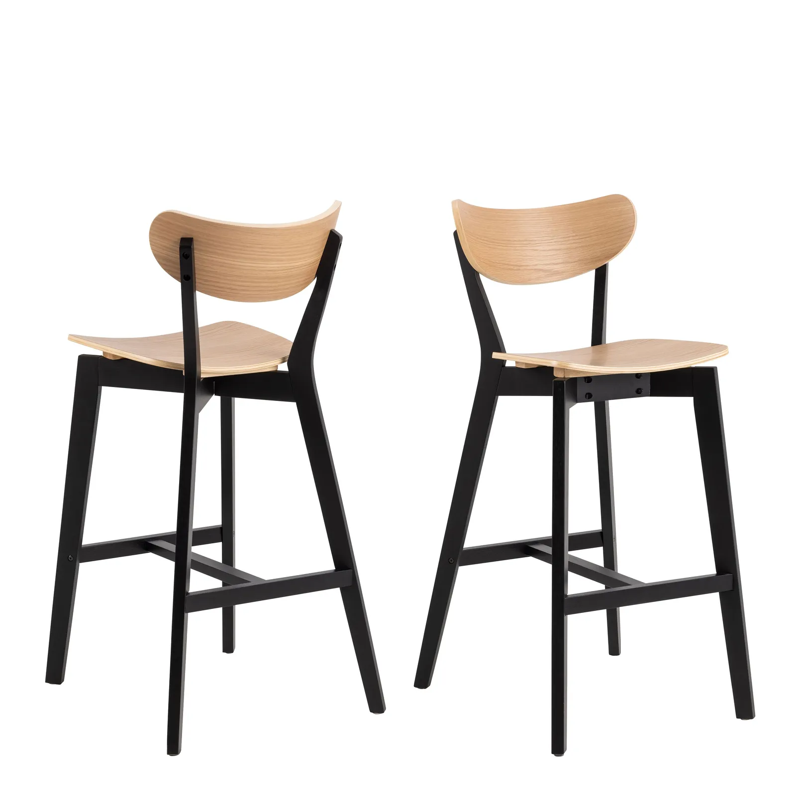 Furniture To Go Roxby Bar Table Included 2 Roxby Bar Stool, Black & Oak 5