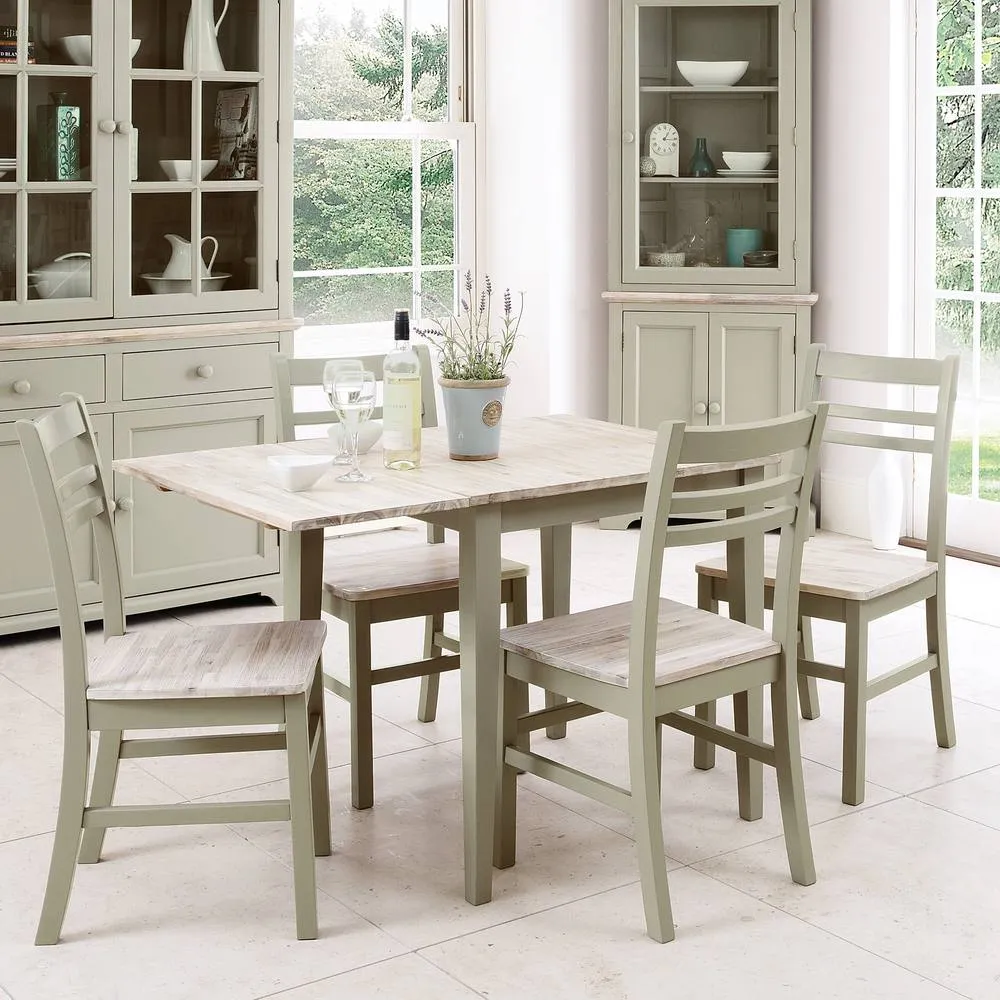 Statement Furniture Florence Country Style Wooden Chairs Set of 4 in Light Green 2