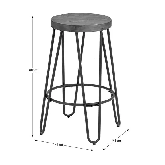 Torino Counter Height Bar Stool, Black Metal 2