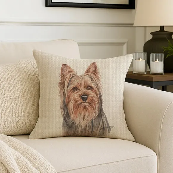 Christine Varley Yorkie Square Cushion