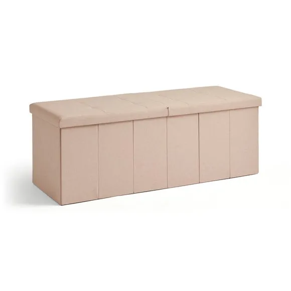 Faux Linen Bed Ottoman 3