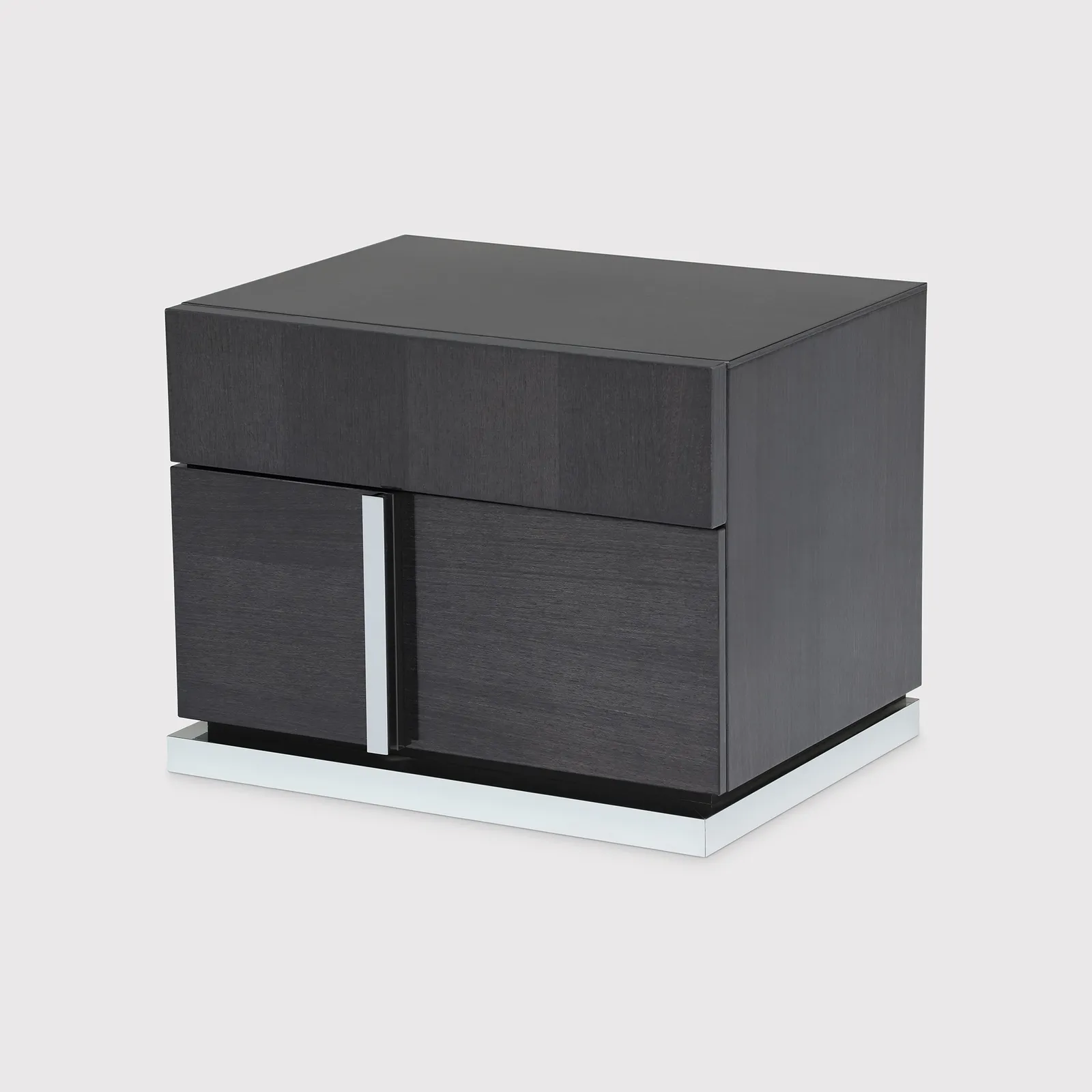Borgia Right 2 Drawer Night Stand, Grey Gloss | Barker & Stonehouse
