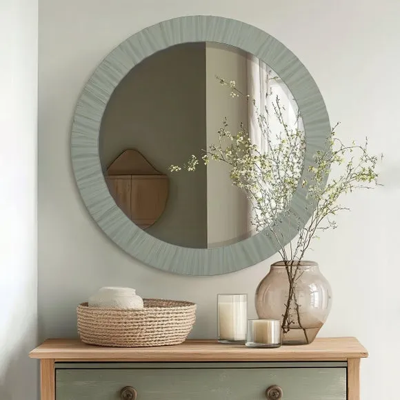 Cedar and Sage Dales Round Wall Mirror