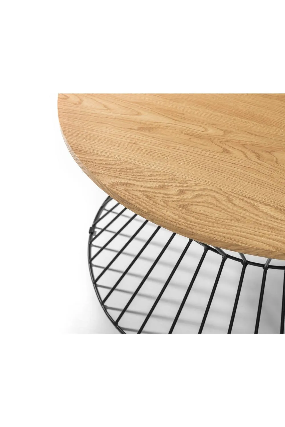 Julian Bowen Jersey Round Wire Coffee Table in Light Oak 5