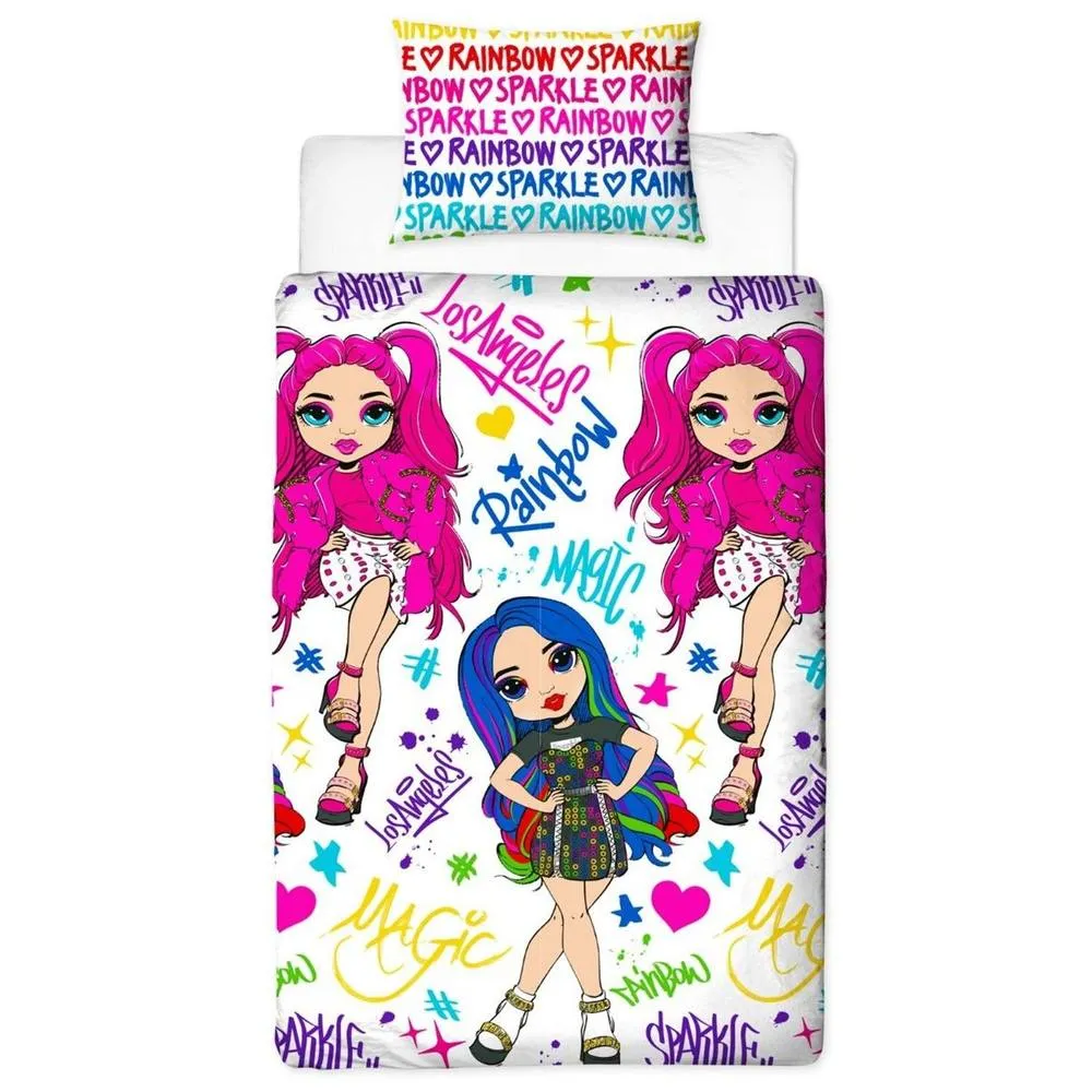 Rainbow High Reversible Sparkle Duvet Cover Set