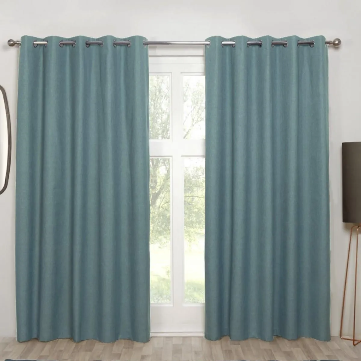 Sundour Cosmos Eyelet Curtains in Blue 1