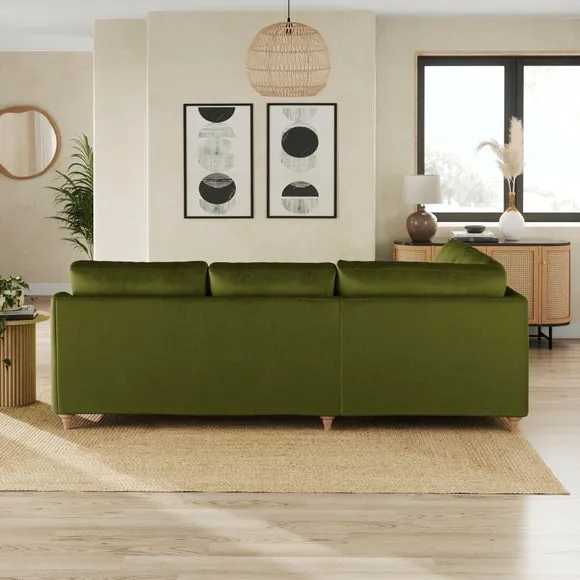 Hattie Matte Plush Velvet Corner Sofa 3