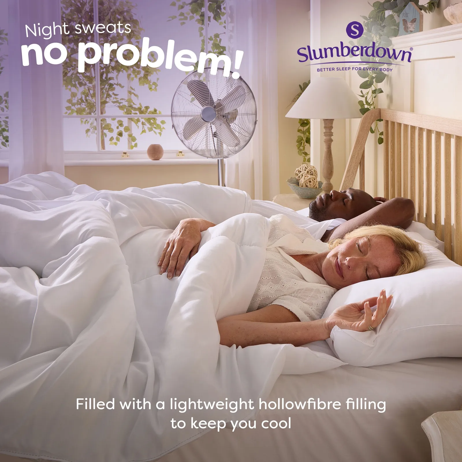 Slumberdown Cool Summer Nights 4.5 Tog Summer Duvet With 2 Firm Support Pillows in White 2