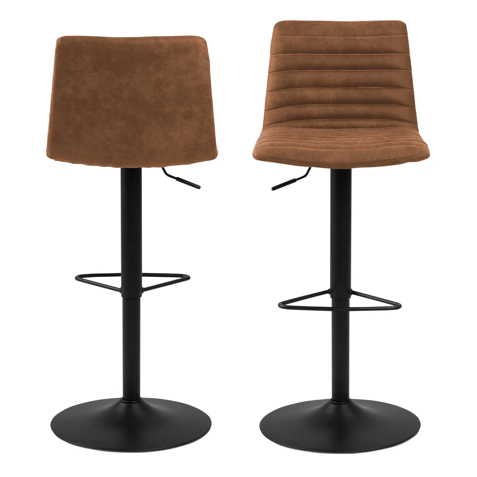 Furniture To Go Kimmy Bar Stool with Brown Fabric in Set of 2 2