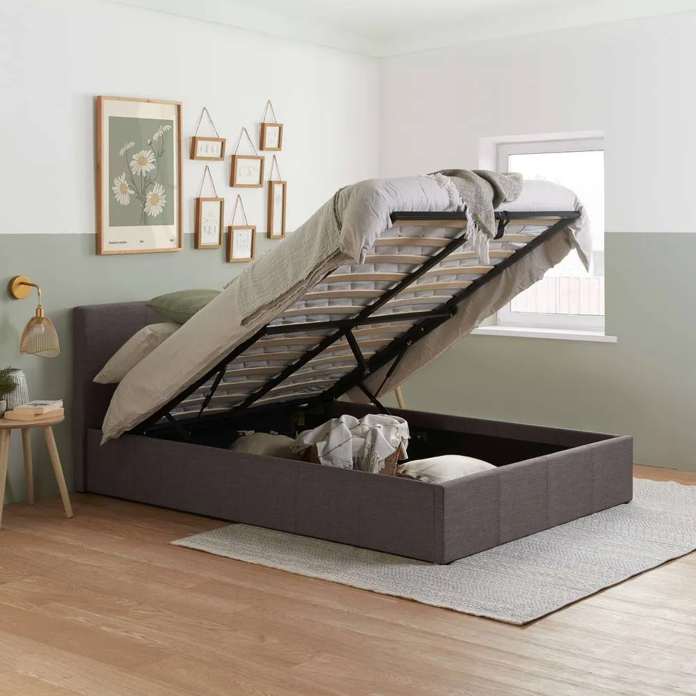 Birlea Berlin Grey Fabric Ottoman Storage Bed in Mid Grey 2